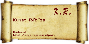Kunst Róza névjegykártya